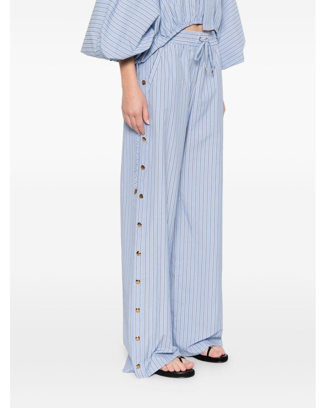 Zimmermann Blue Wide-Leg Trousers