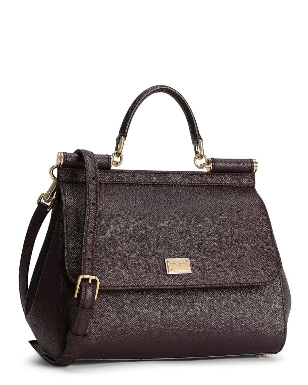 Dolce & Gabbana Black Dolce & Gabbana Large Winecolored Sicily Hand Bag