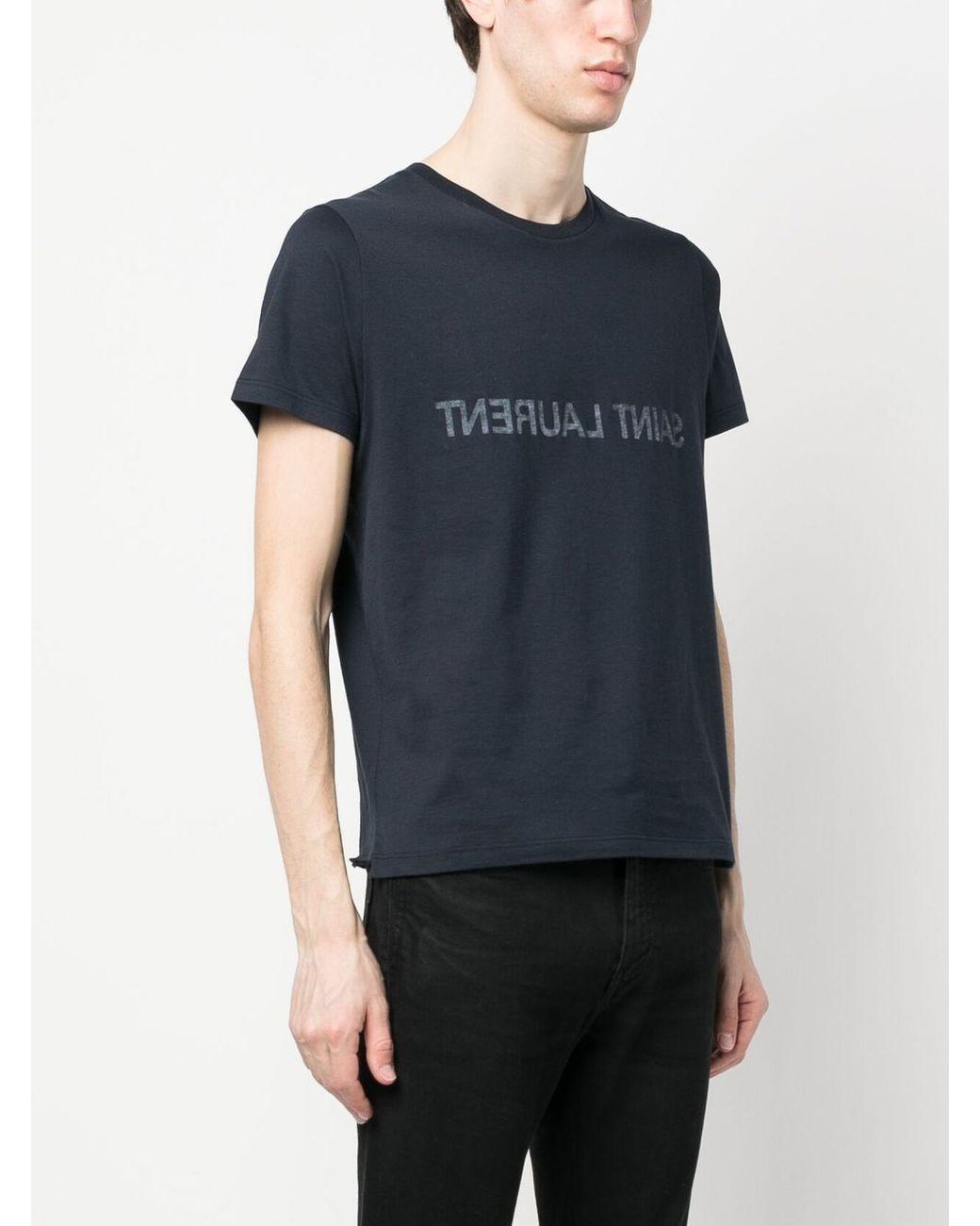 Saint Laurent Black Logo T-Shirt for men