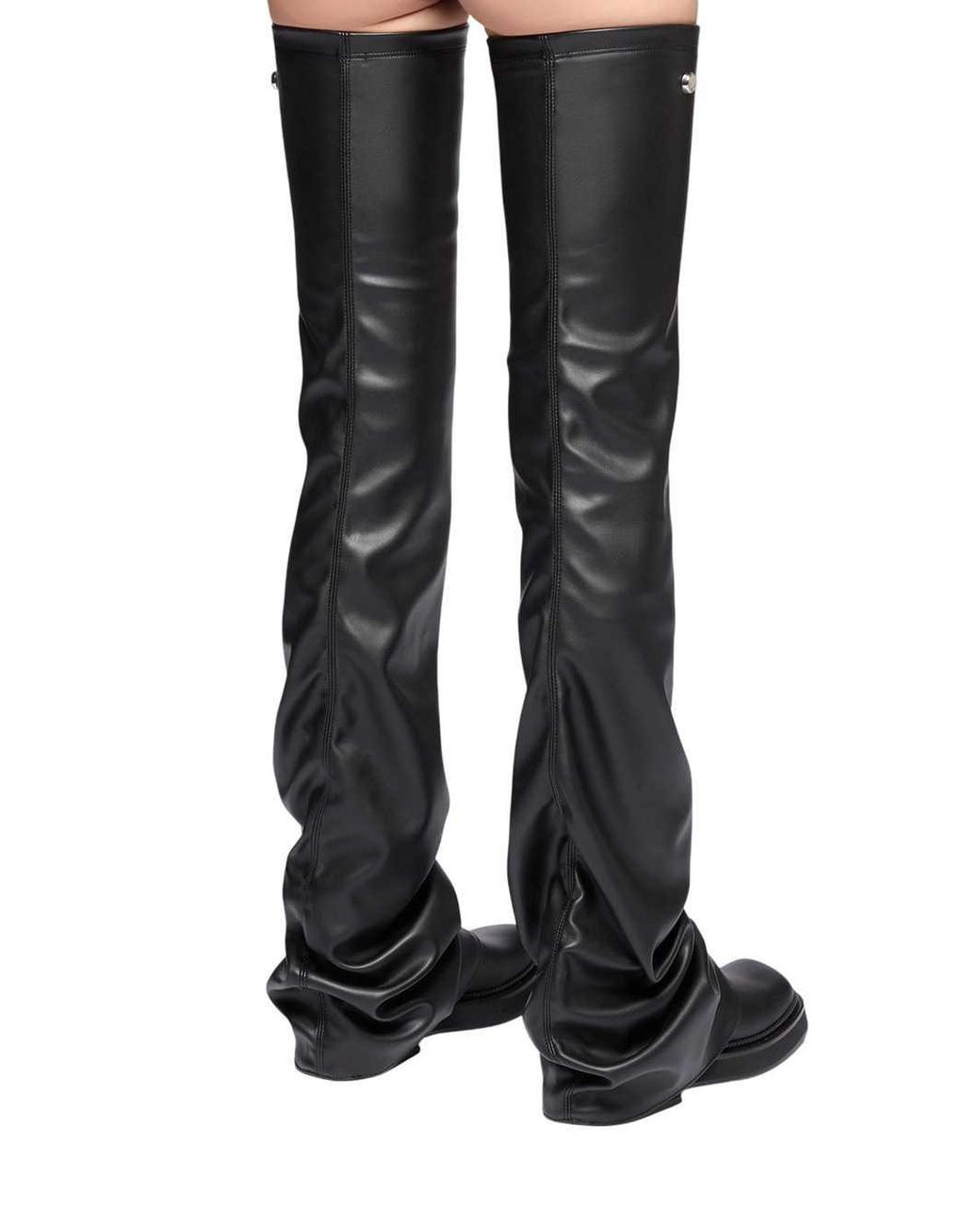 The Attico Black Robin Otk Thigh High Flat