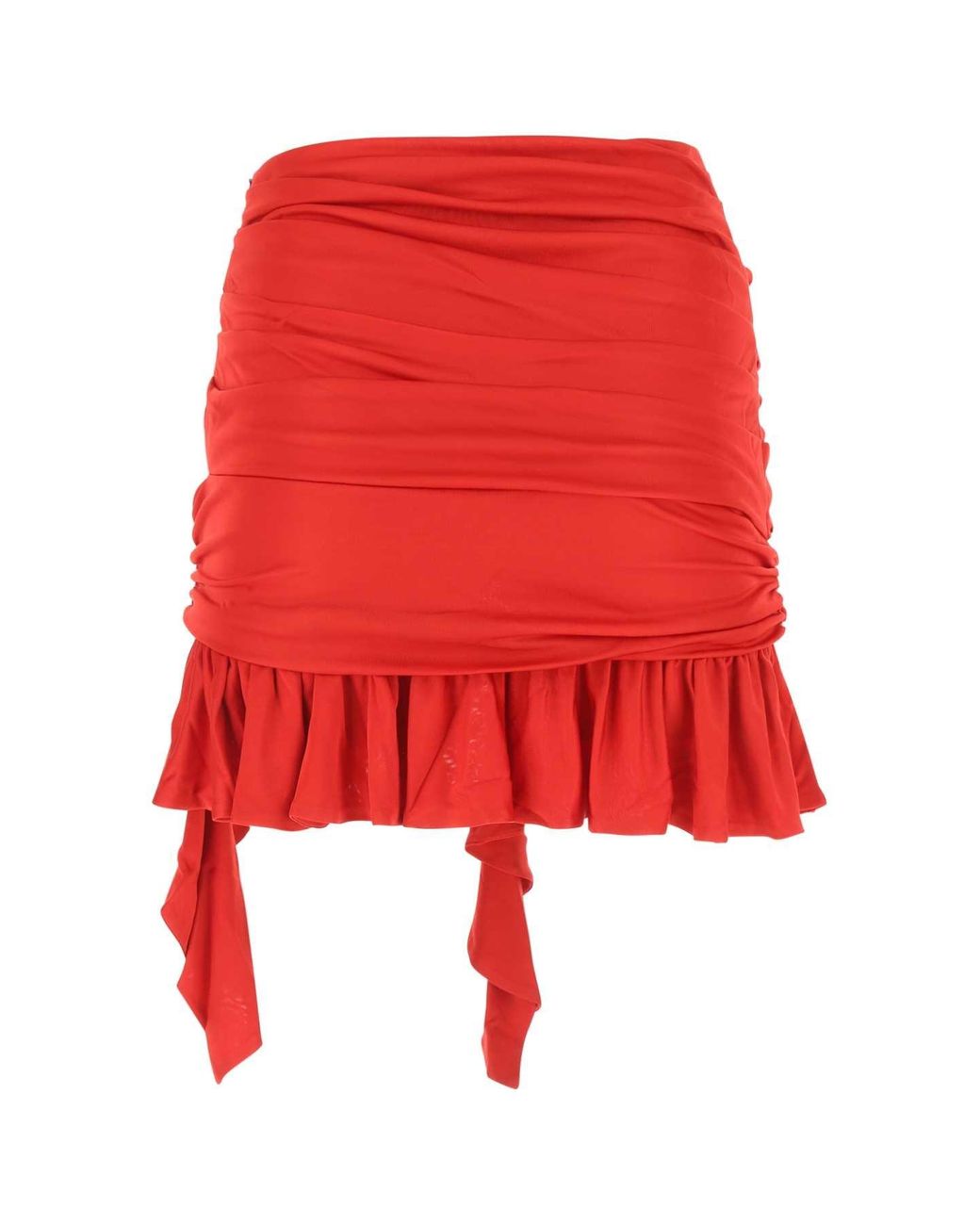 ANDREA ADAMO Red Viscose Mini Skirt
