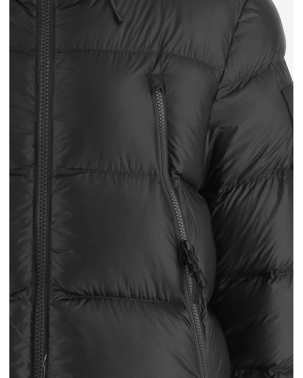 OUTHERE Black Quilted Nylon Down Jacket With Hood