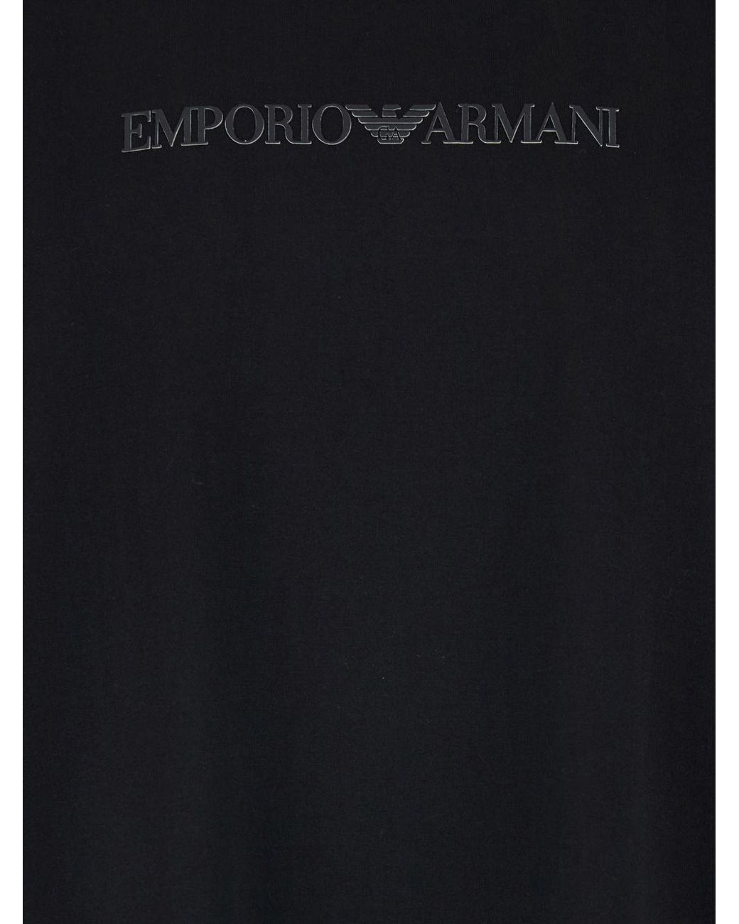 Camiseta de algodón con logotipo de Emporio Armani de color Black