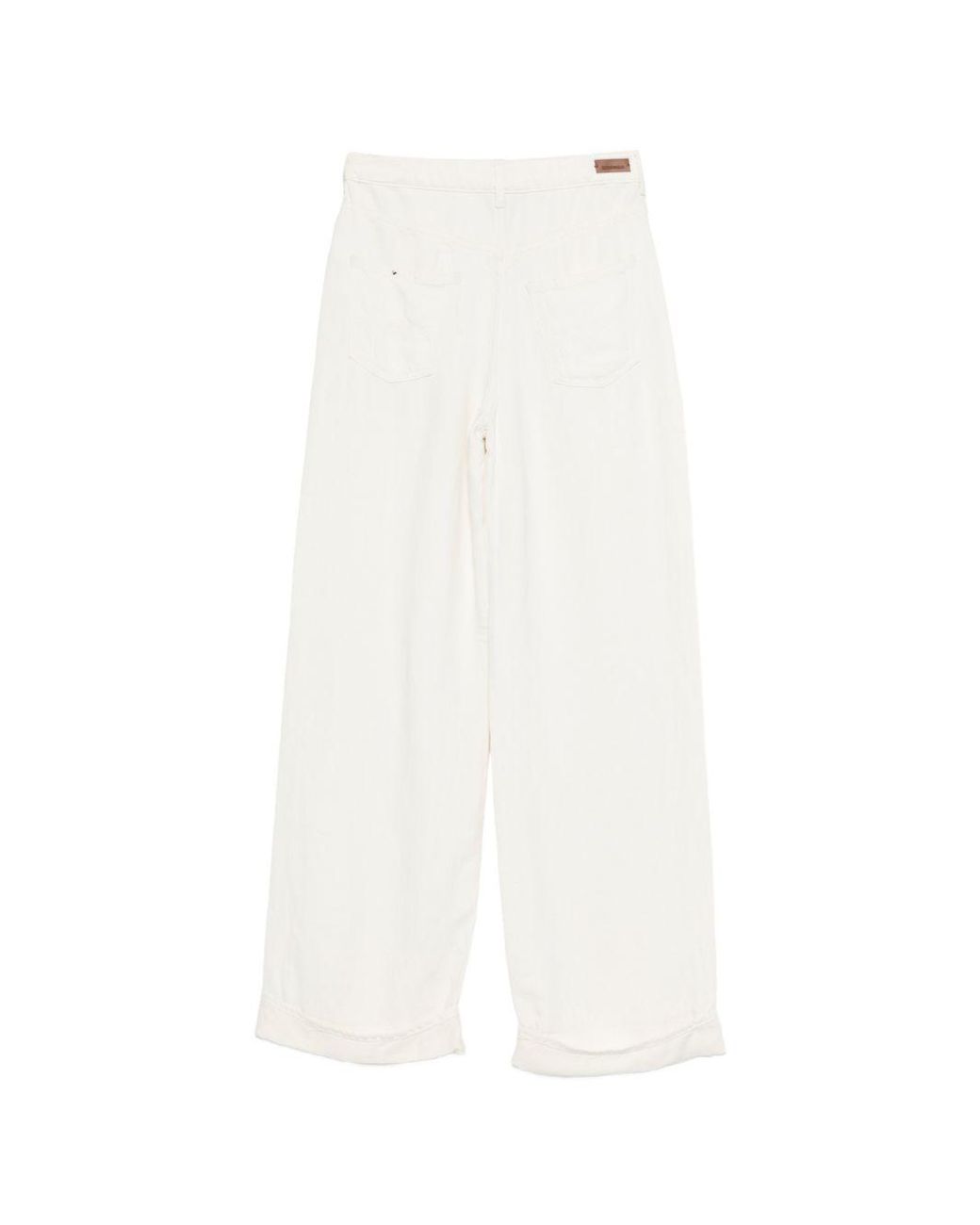 Emporio Armani White Linen Blend Trousers