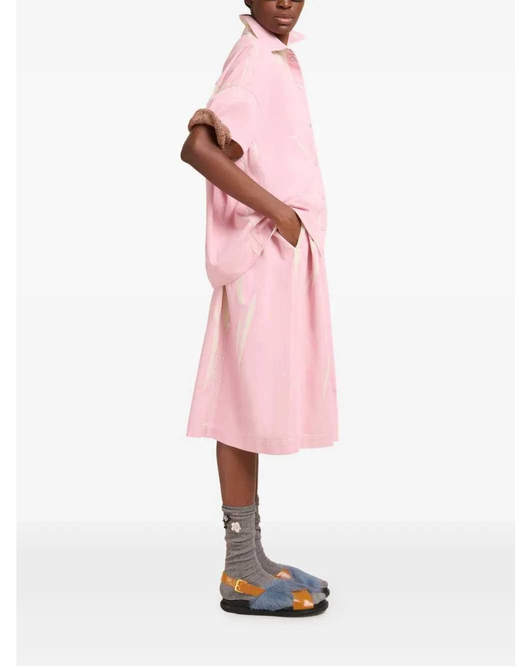 Marni Pink Short Sleeved Denim Shirt