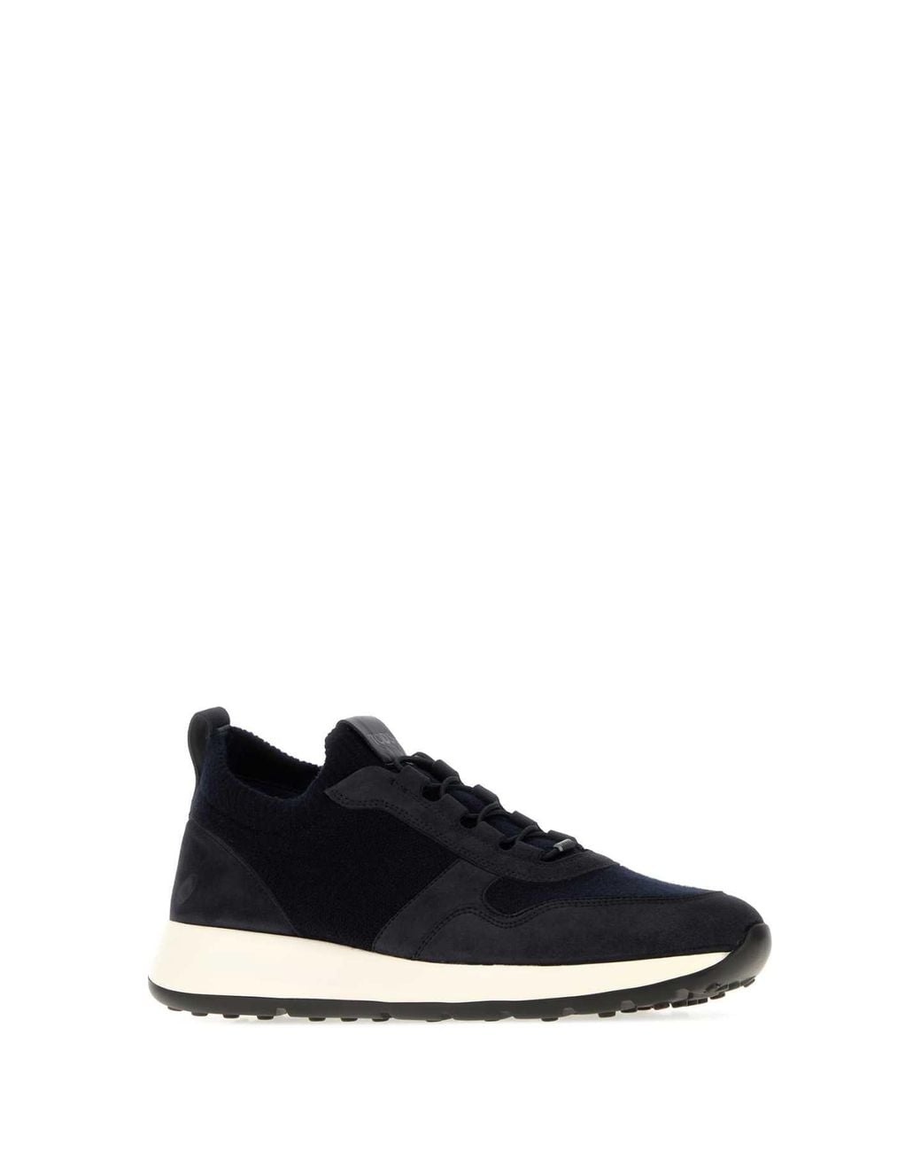 Tod's Blue Suede And Knit Lace-Up Sneaker