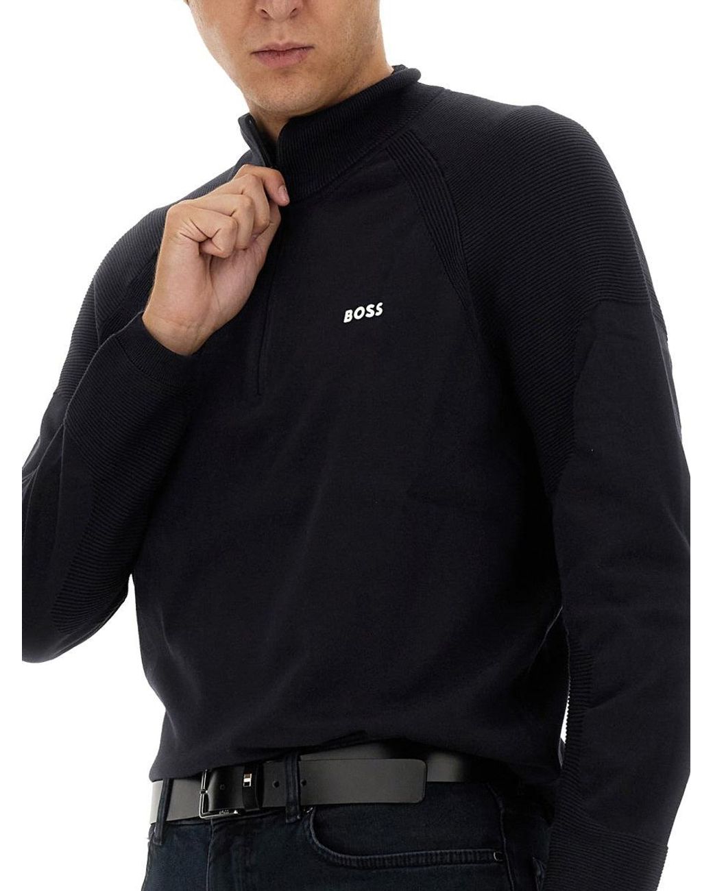 Boss Blue Sweatshirt With Logo for men