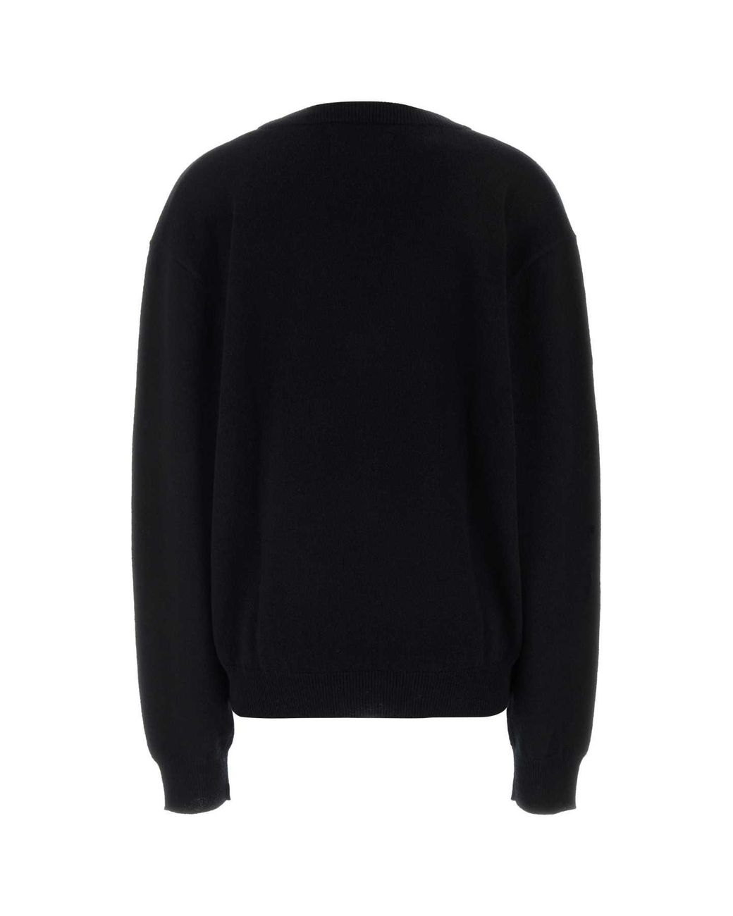 Extreme Cashmere Black Cashmere Sweater With No. 492 Detail