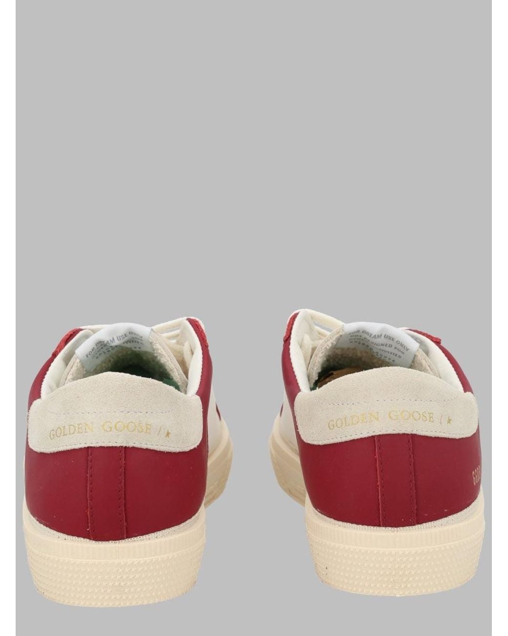 Golden Goose Deluxe Brand Red Leather Sneakers May With Star Cow