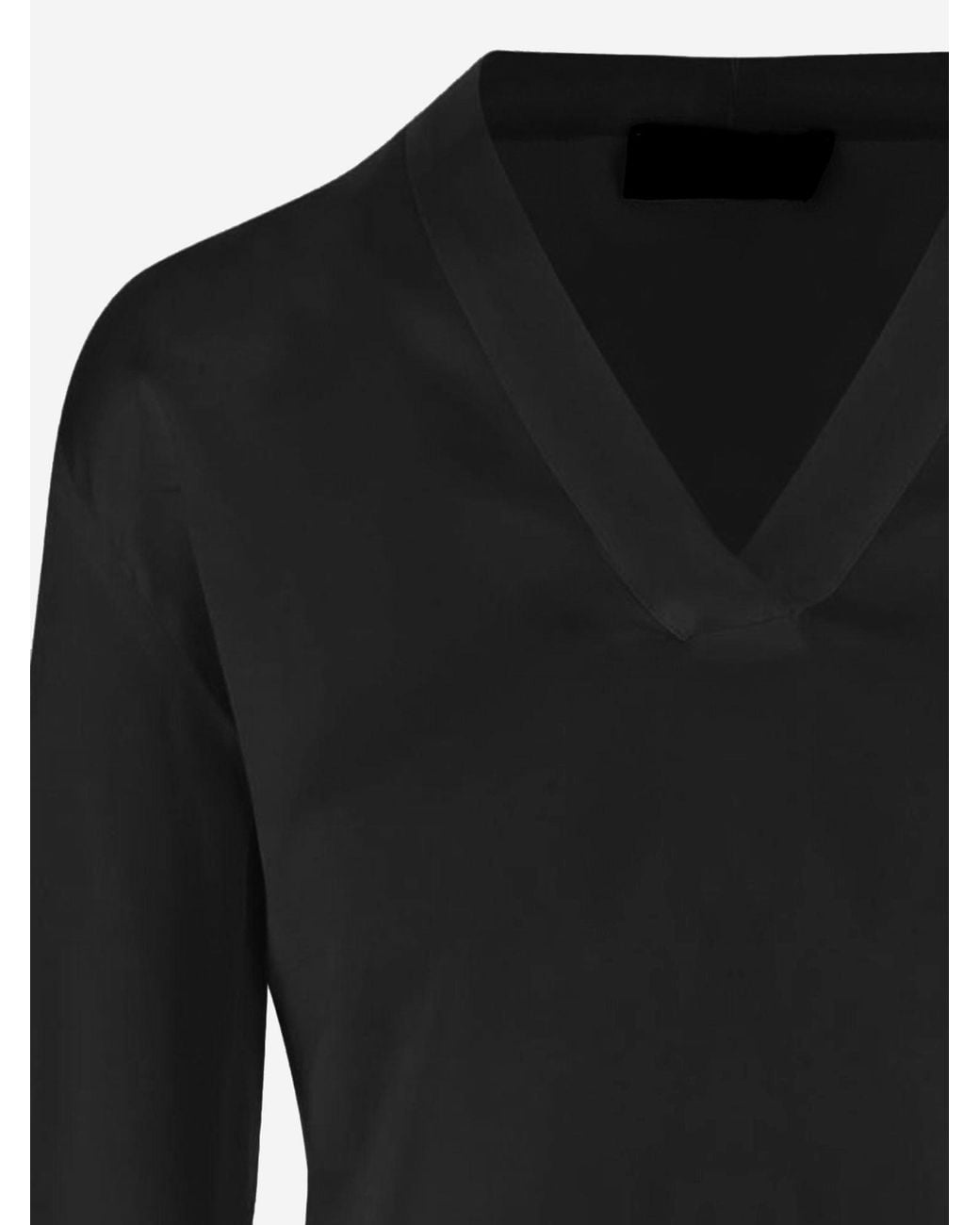 F.it Black Shirt Stretch Silk