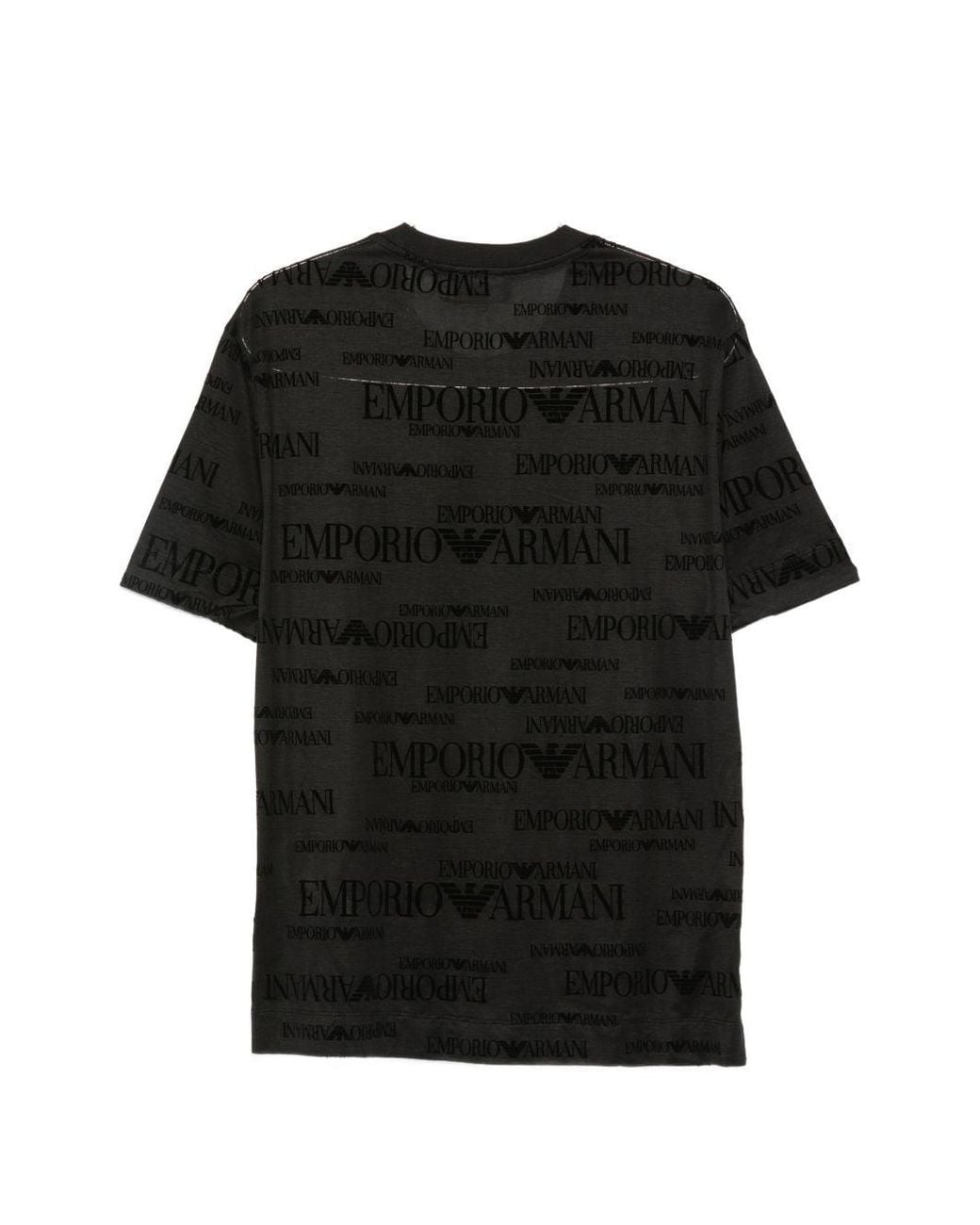 Emporio Armani Black Allover Logo T Shirt