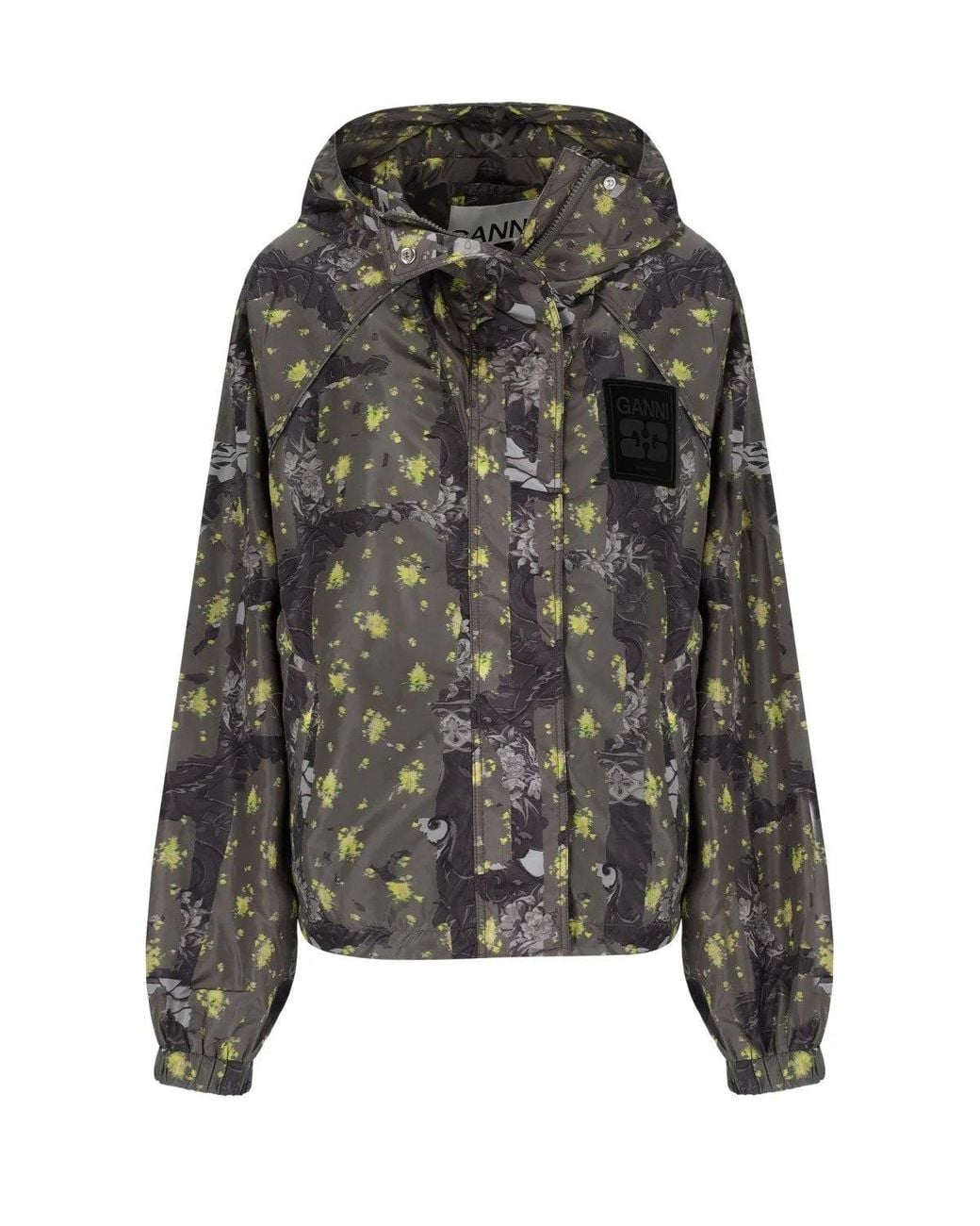 Ganni Black Nylon Washed Effect Jacket