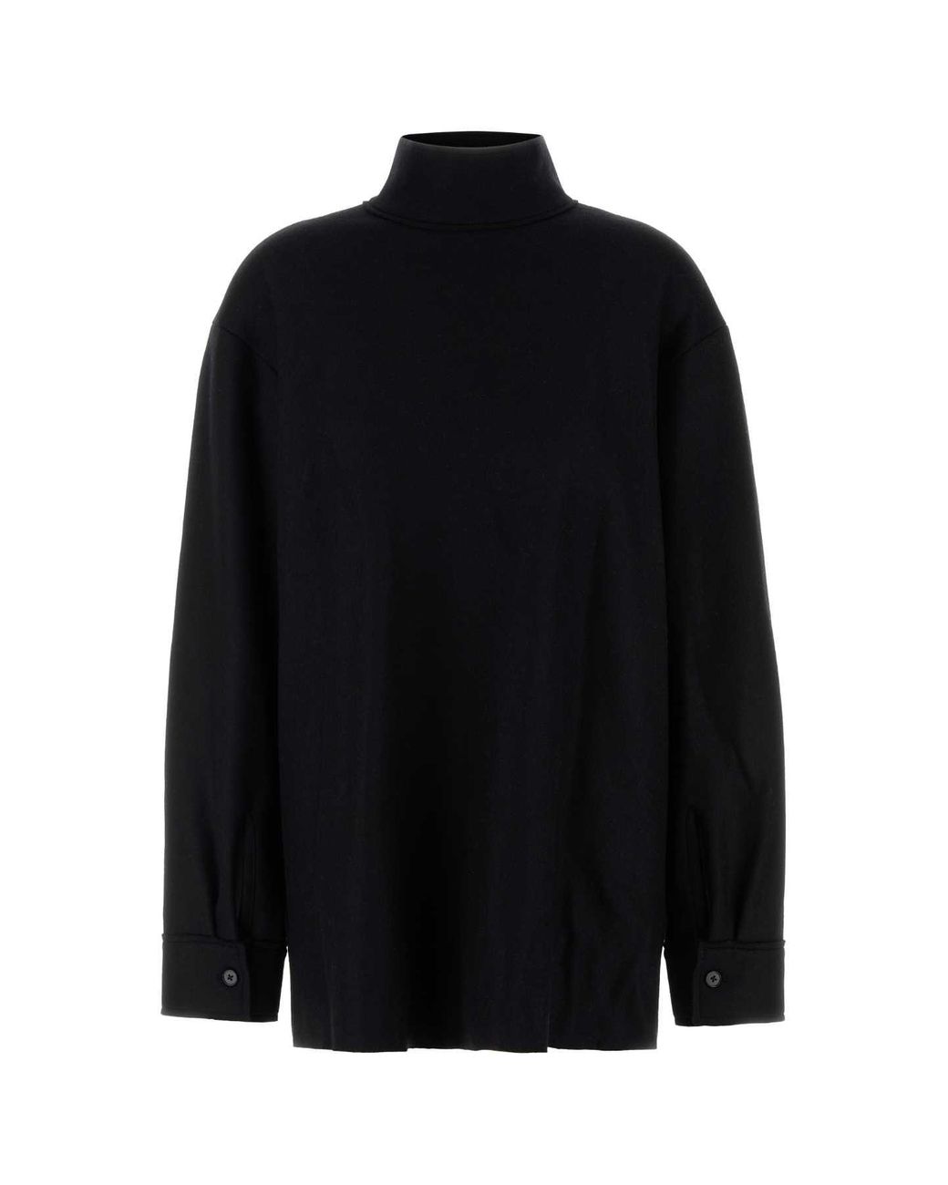 Jil Sander Black Wool Blend Blouse
