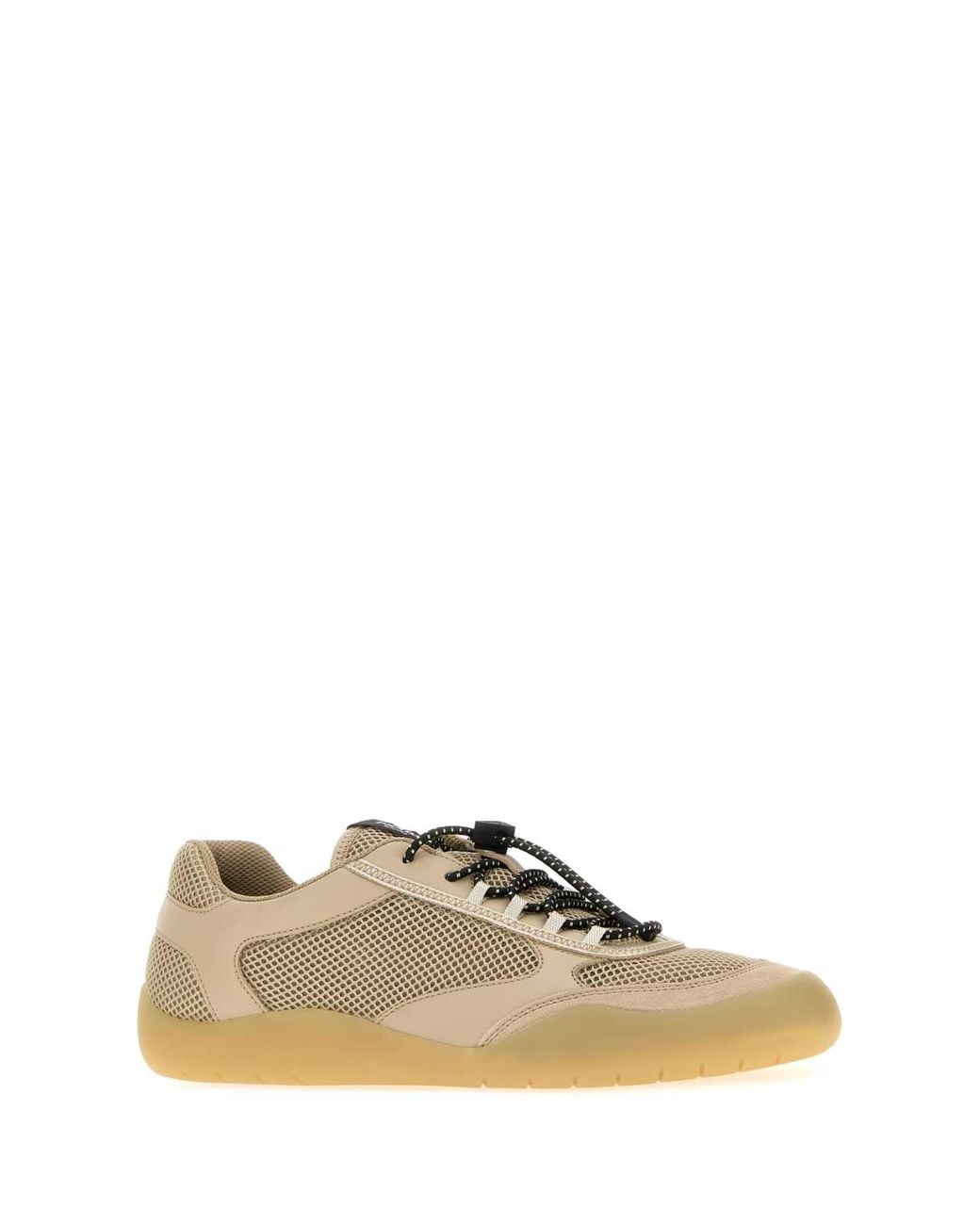 Prada Brown Leather And Mesh Speedrock Sneakers for men
