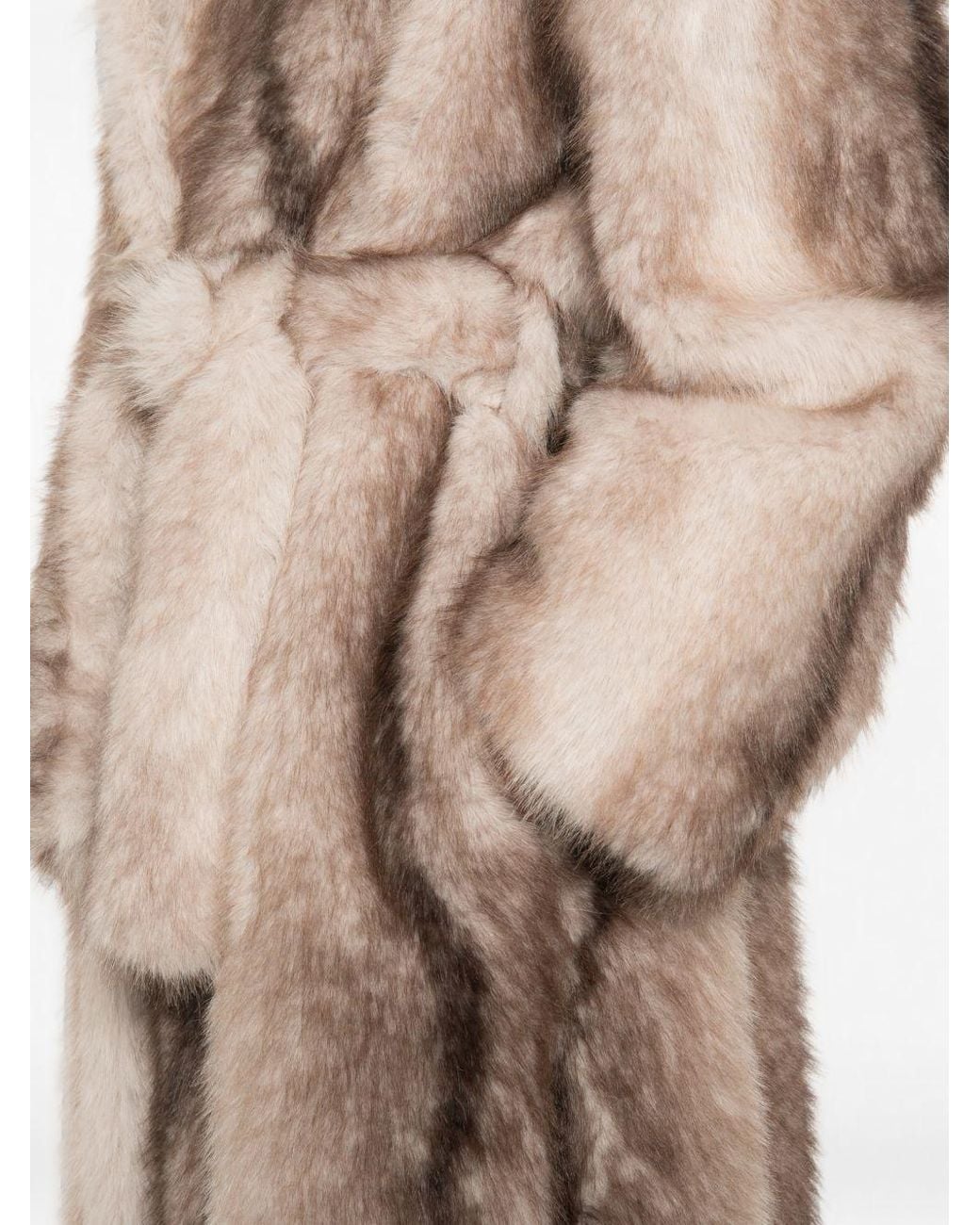 Frankie Shop Natural Ravello Faux Fur Long Coat
