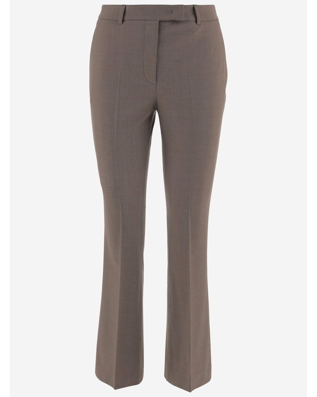QL2 Donna Gray Stretch Wool Blend Pants