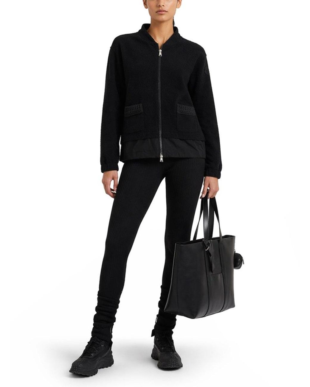 Moncler Black Cardigan Con Zip