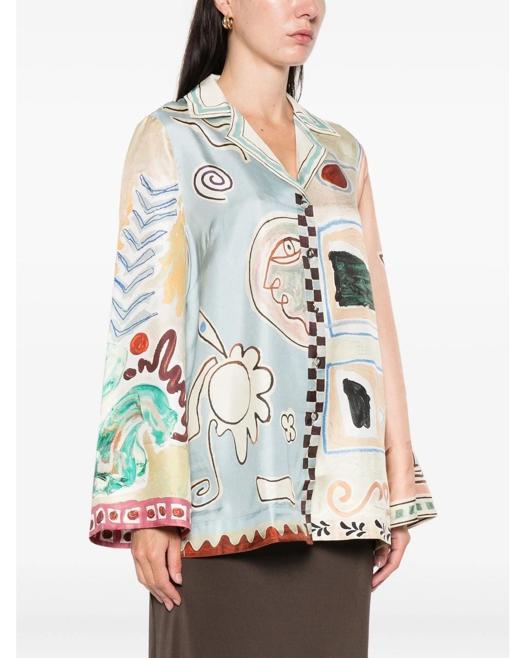 ALÉMAIS White Michelle Silk Shirt