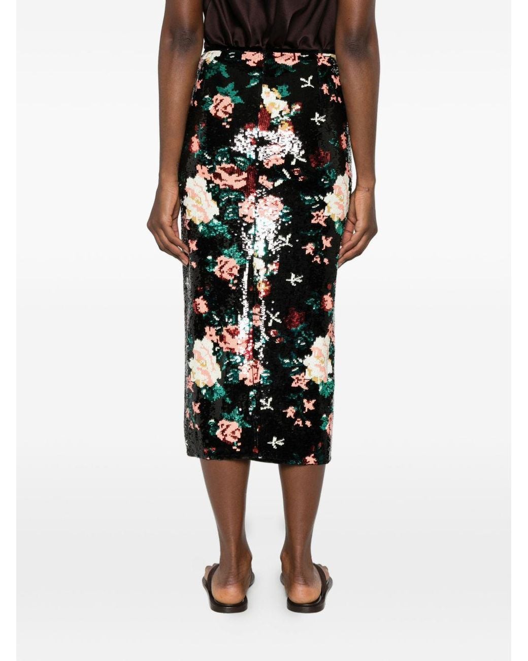 Forte_forte White Sequined Midi Skirt