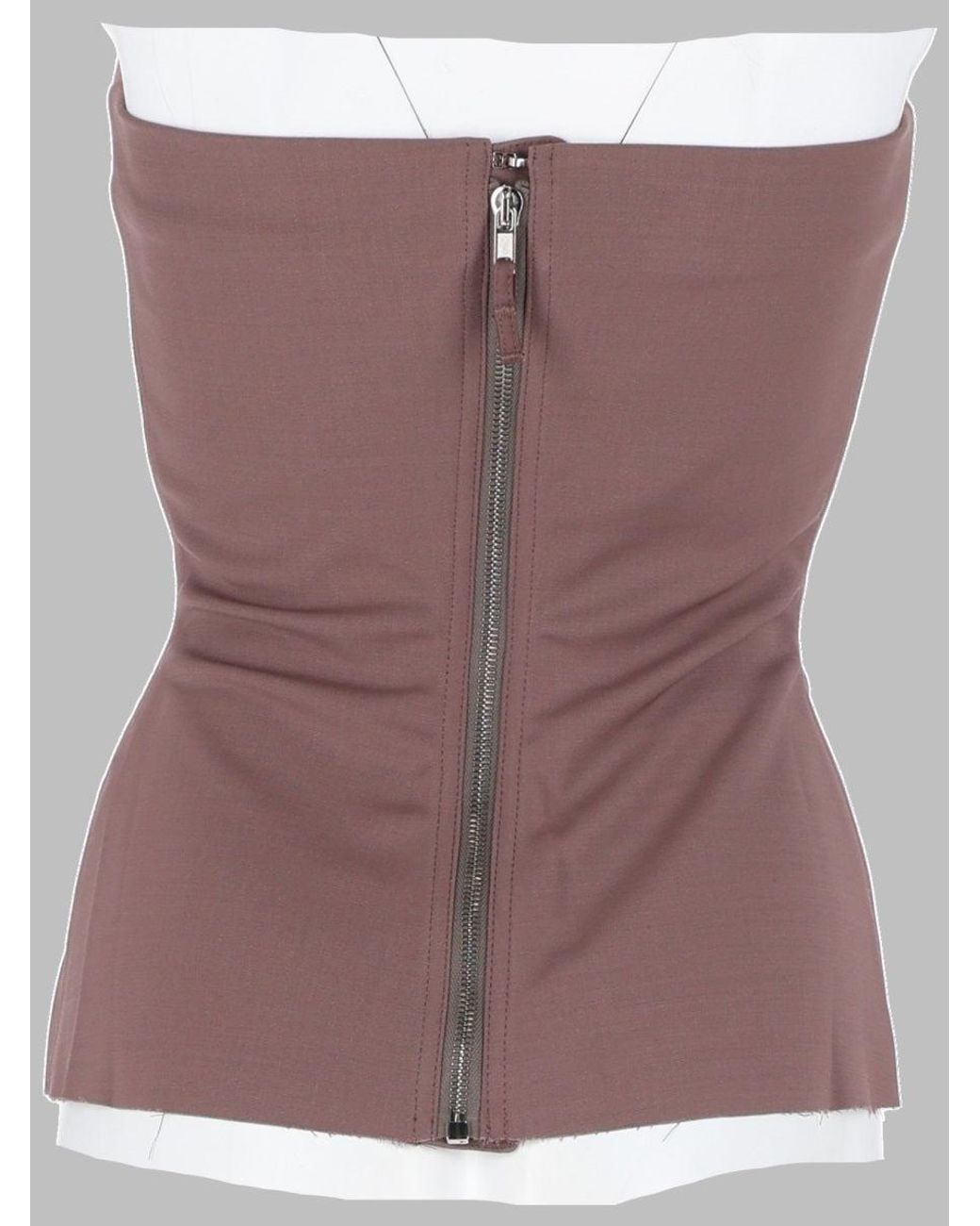 Rick Owens Brown Wool Bustier Top New Tops