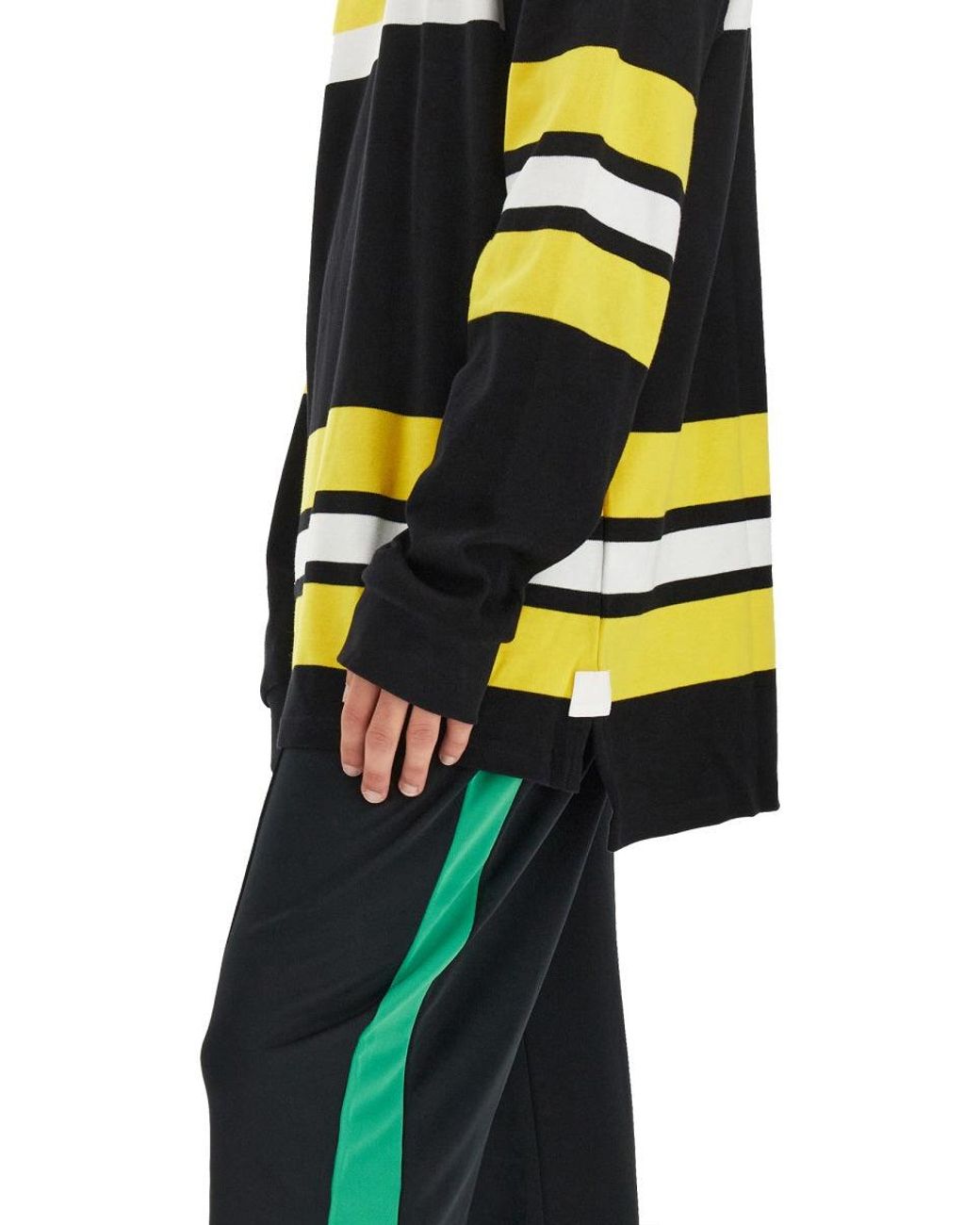 Wales Bonner Yellow Polo Shirt With Stripe Pattern for men