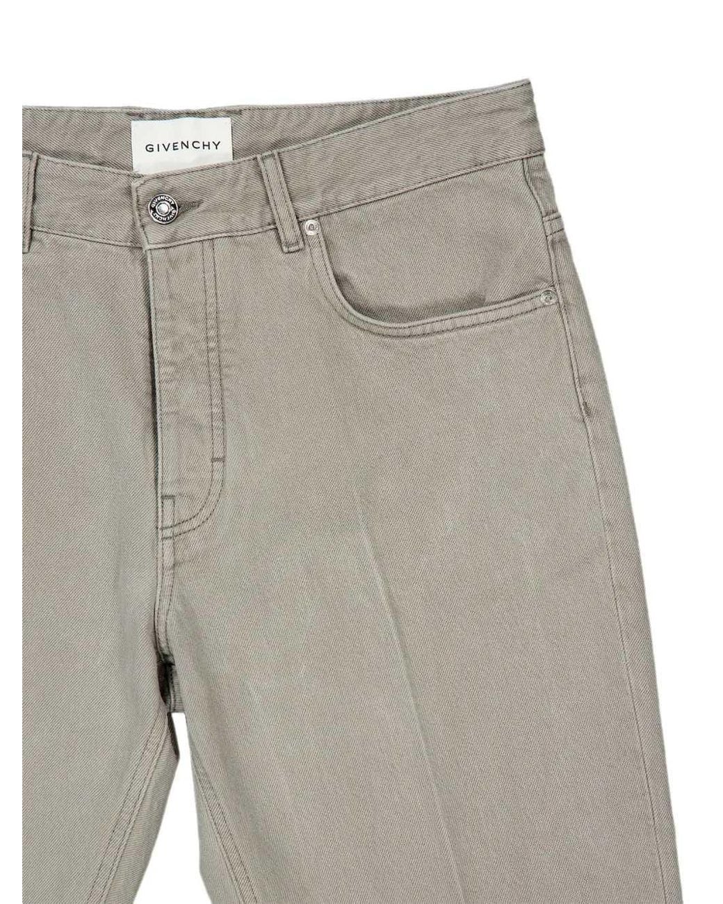 Givenchy Gray Straight-Leg Jeans With Logo