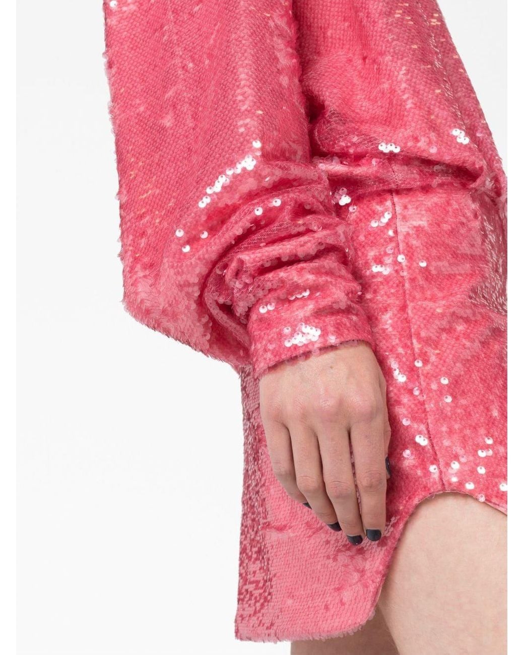 The Attico Pink Gael Sequined Mini Dress