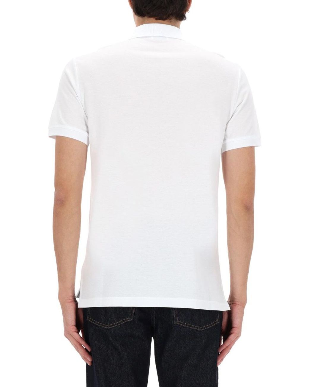 Moschino White Polo With Logo for men