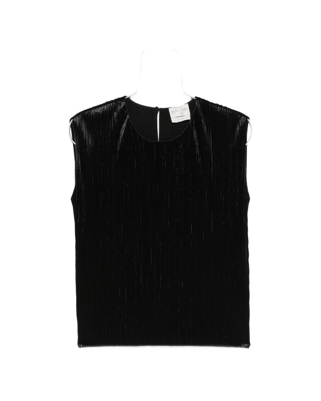 Forte_forte Black Pleated Top