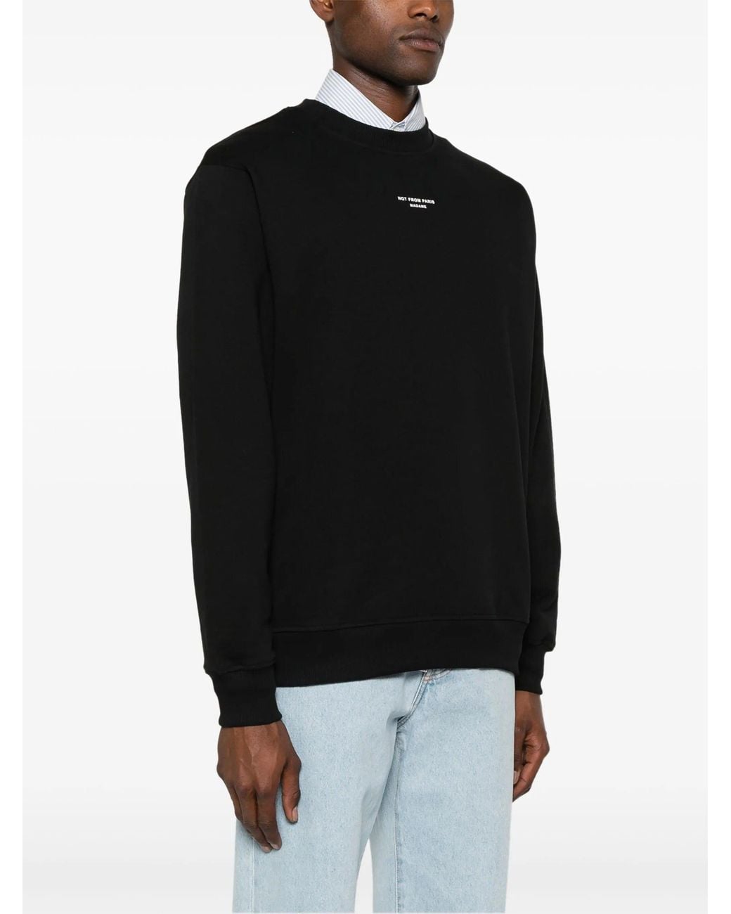 Drole de Monsieur Black Classic Slogan Sweatshirt