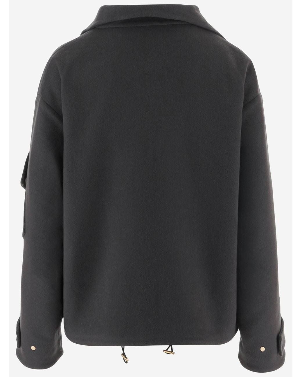 Giorgio Armani Black Cashmere Coat With Multiple Pockets