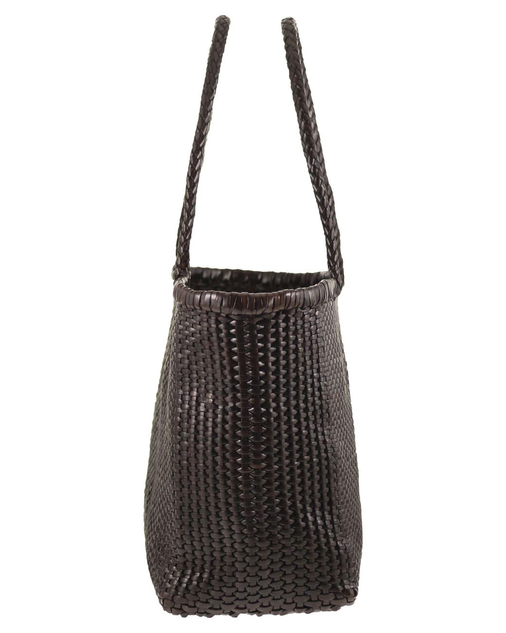 Dragon Black Weave Braided Leather Bag L