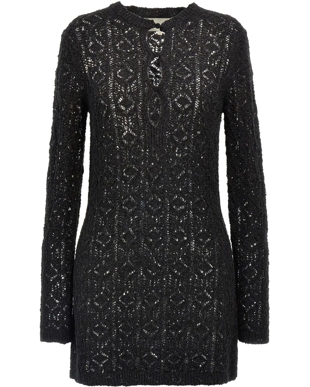 Loulou de Saison Black Lace Stitch Dress
