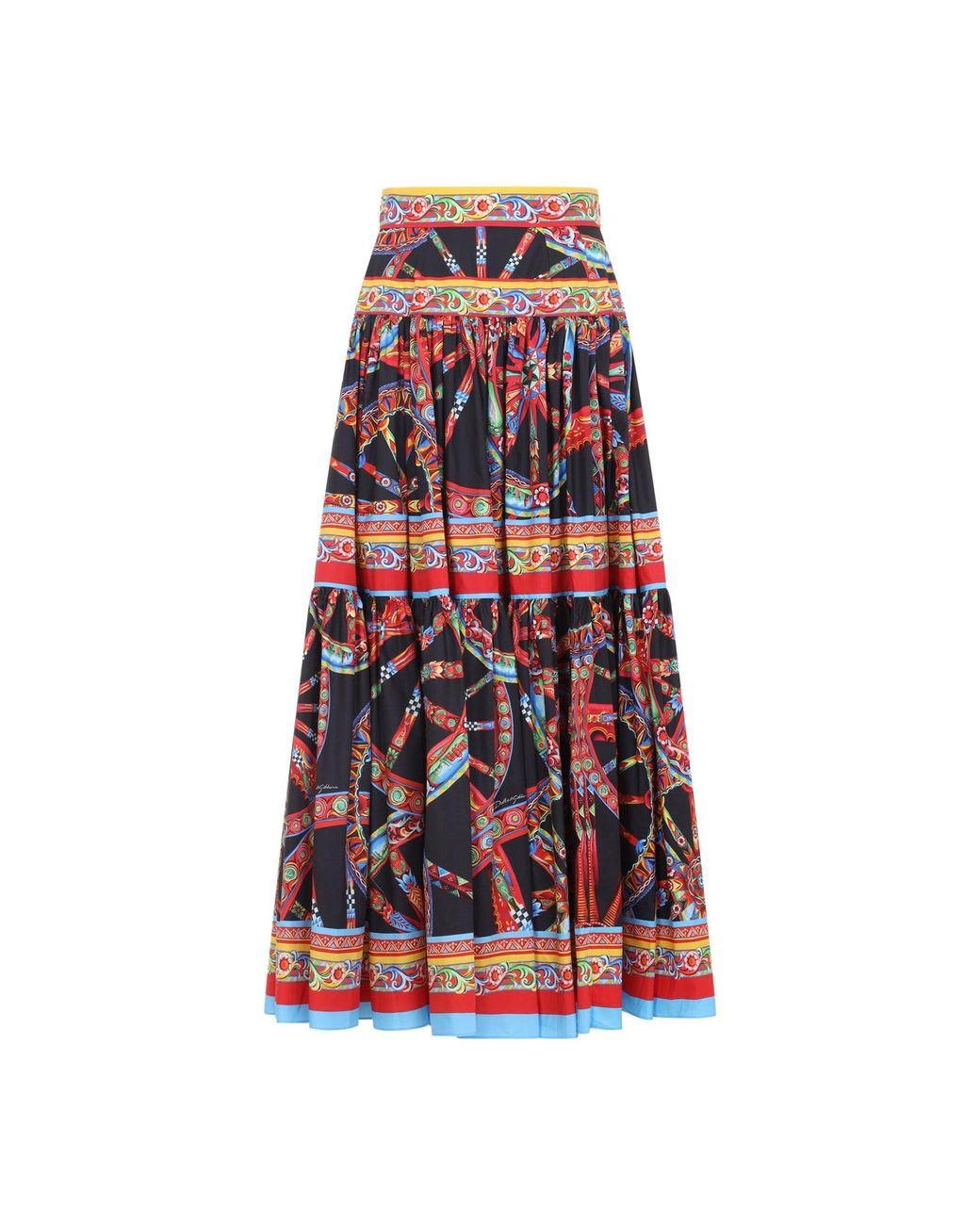 Dolce & Gabbana Red Dolce & Gabbana Popeline Midi Carretto Skirt