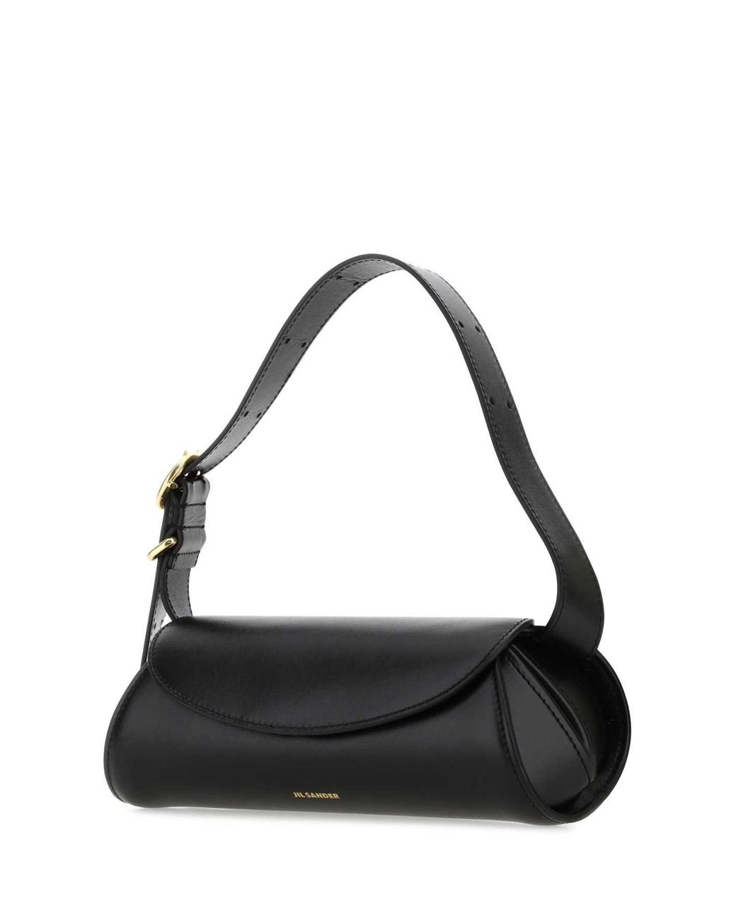 Jil Sander Black Leather Small Cannolo Shoulder Bag