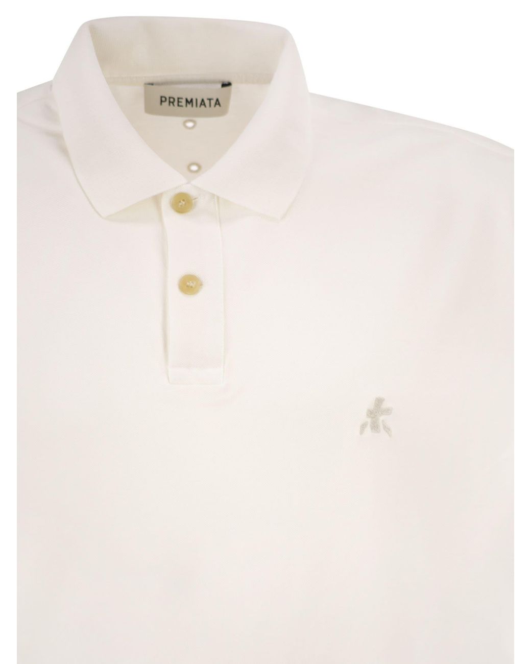Premiata White Short Sleeved Polo Shirt With Logo