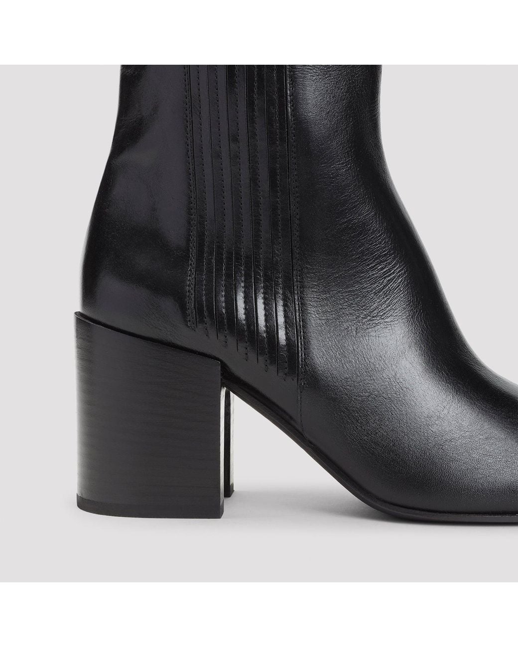 Dries Van Noten Black Calf Leather Bootie