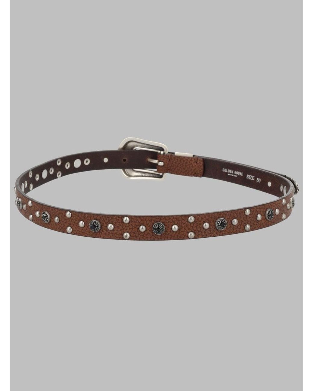 Golden Goose Deluxe Brand Gray Italian Cow Leather Belt For