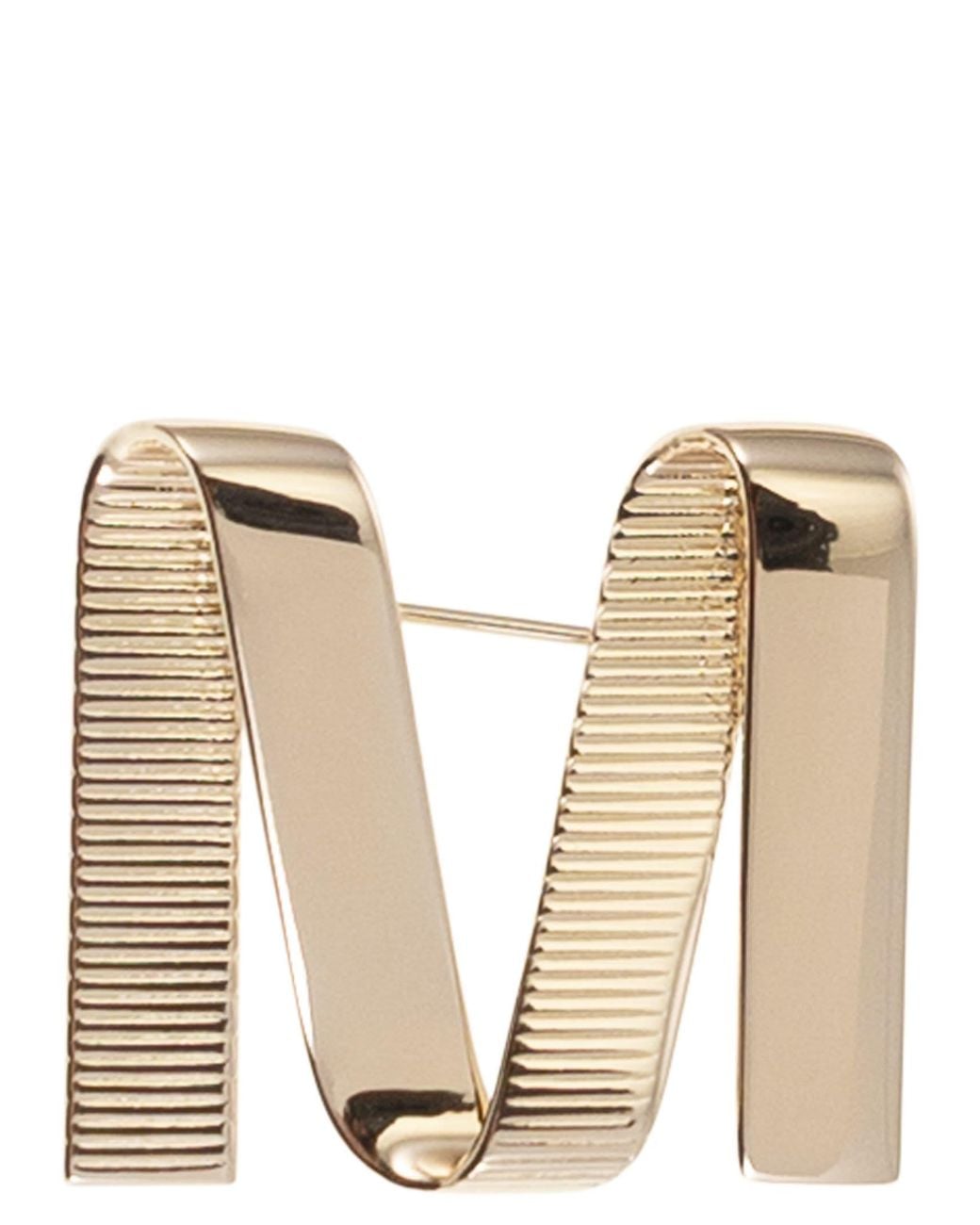 Max Mara Natural Mgrosgrainpin Metal M Pin