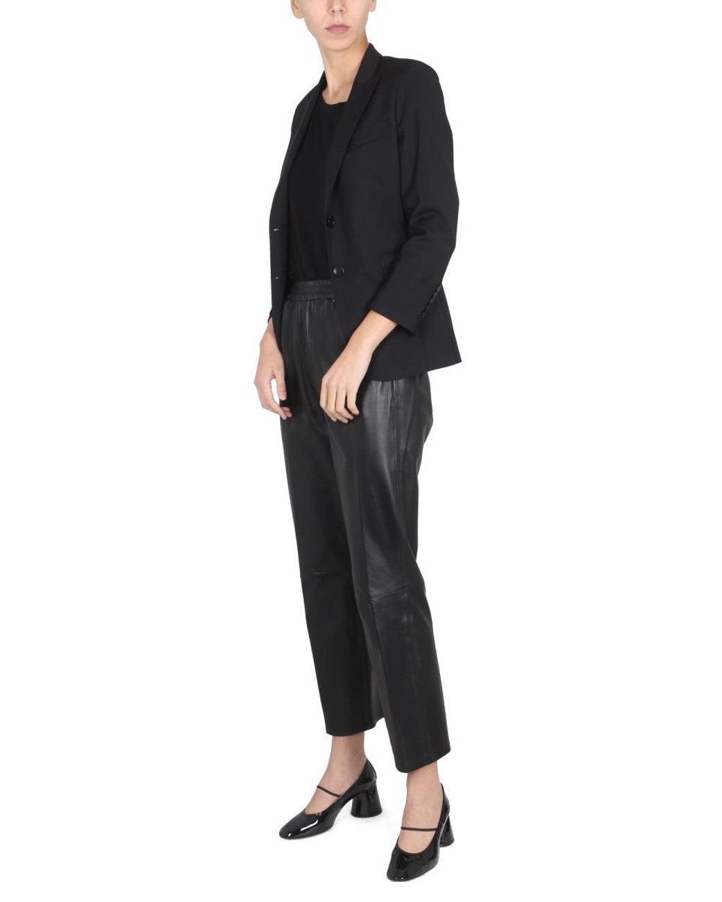 SAULINA Black Angelica Button-Fastening Blazer