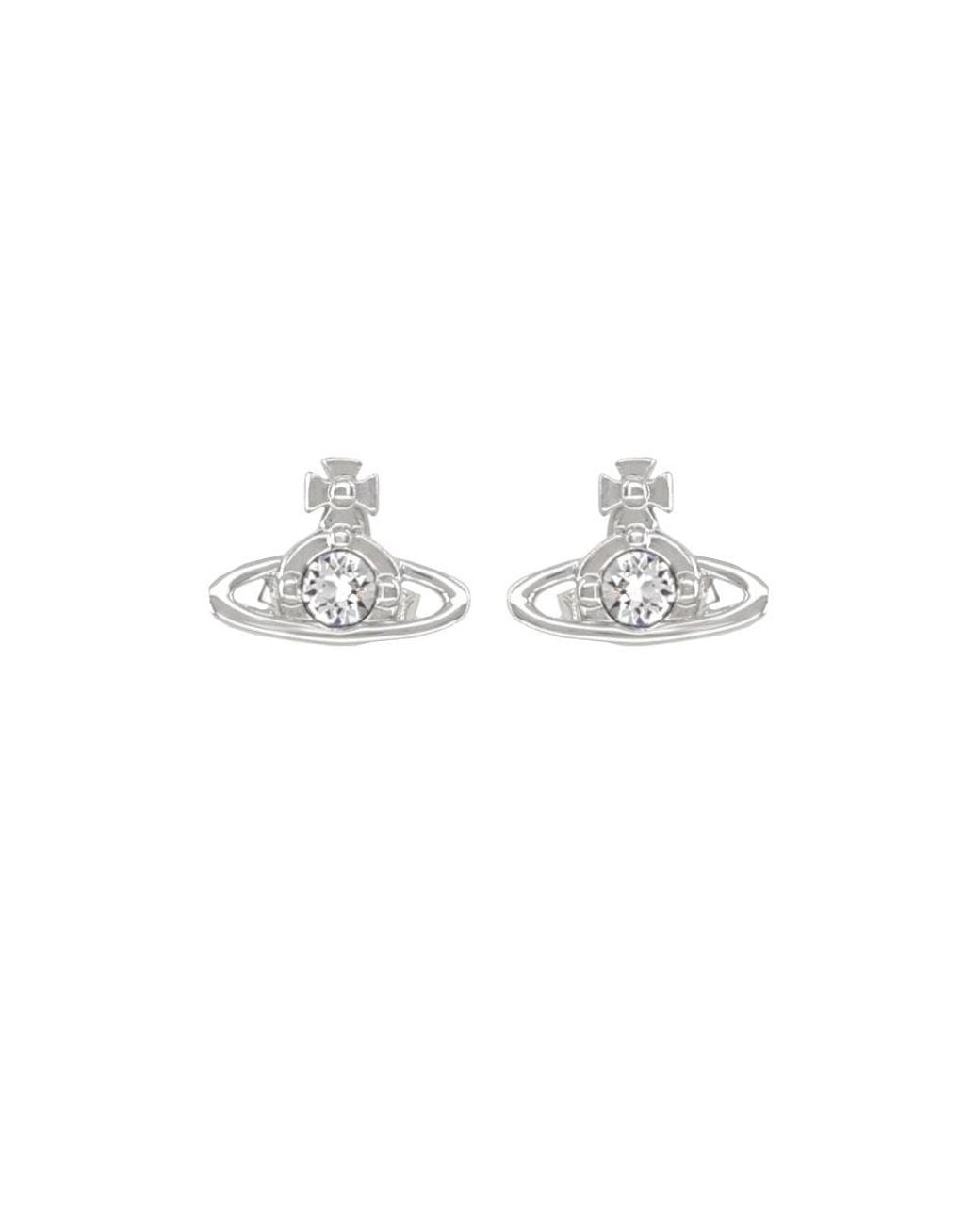 Vivienne Westwood White Mini Solitaire Earring