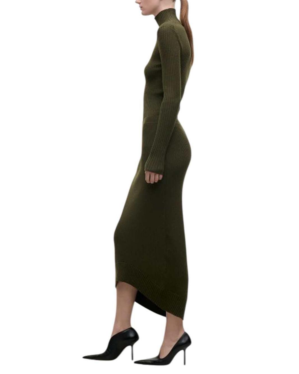 Victoria Beckham Green High-Neck Sweater