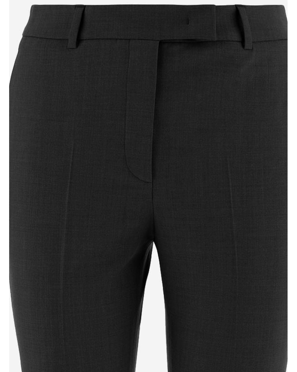 QL2 Donna Black Stretch Wool Blend Pants