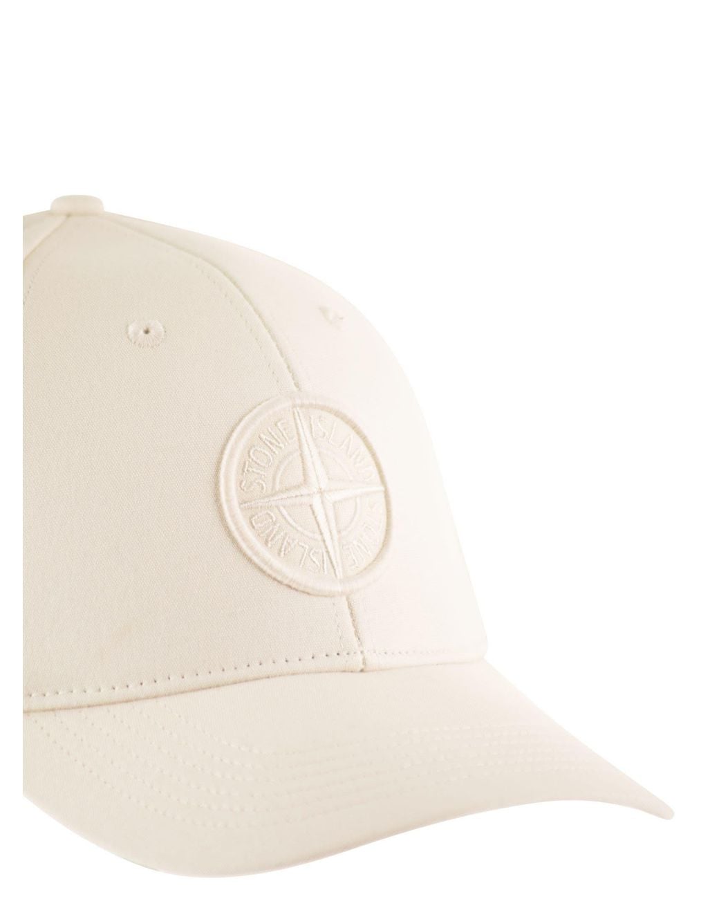 Gorra con logo de brújula bordado de Stone Island de hombre de color Natural
