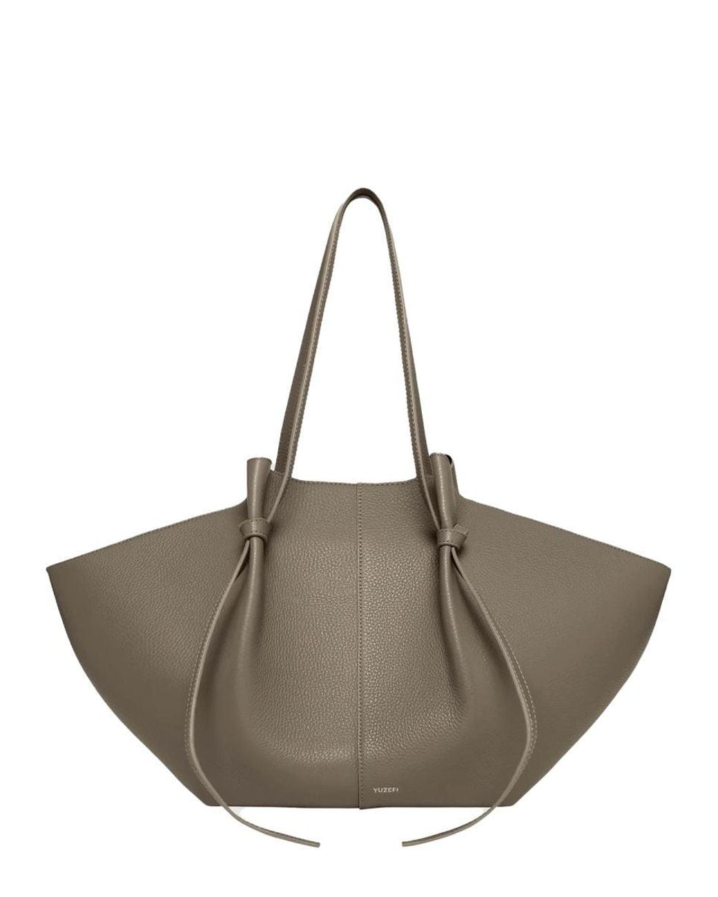 Yuzefi Natural Large Pebbled Leather Tote Bag