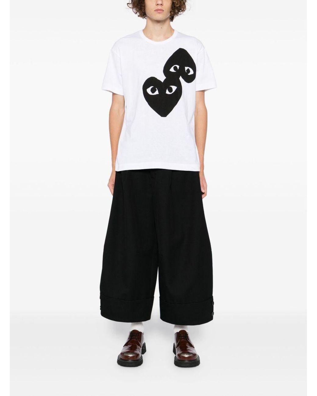 Comme des Garçons White Heart Cotton T Shirt