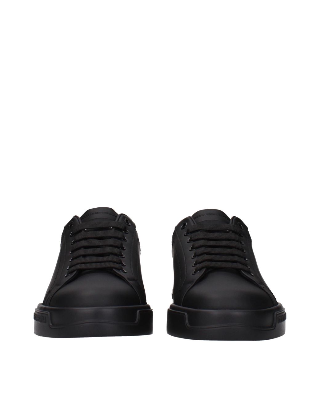 Dolce & Gabbana Black Portofino Uomo Sneakers Leather