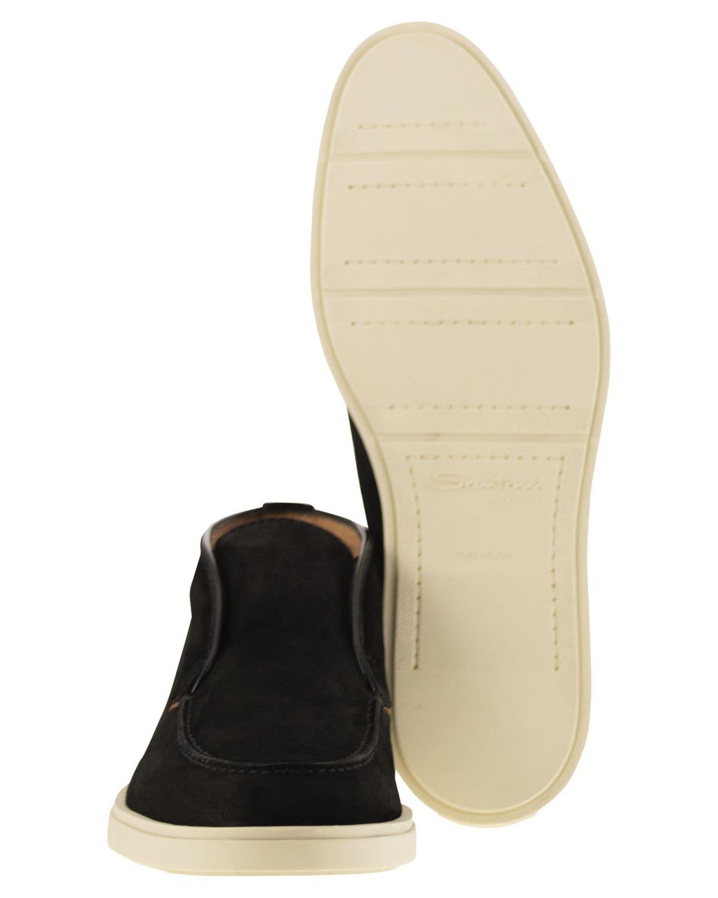 Santoni Black Suede Desert Boot for men