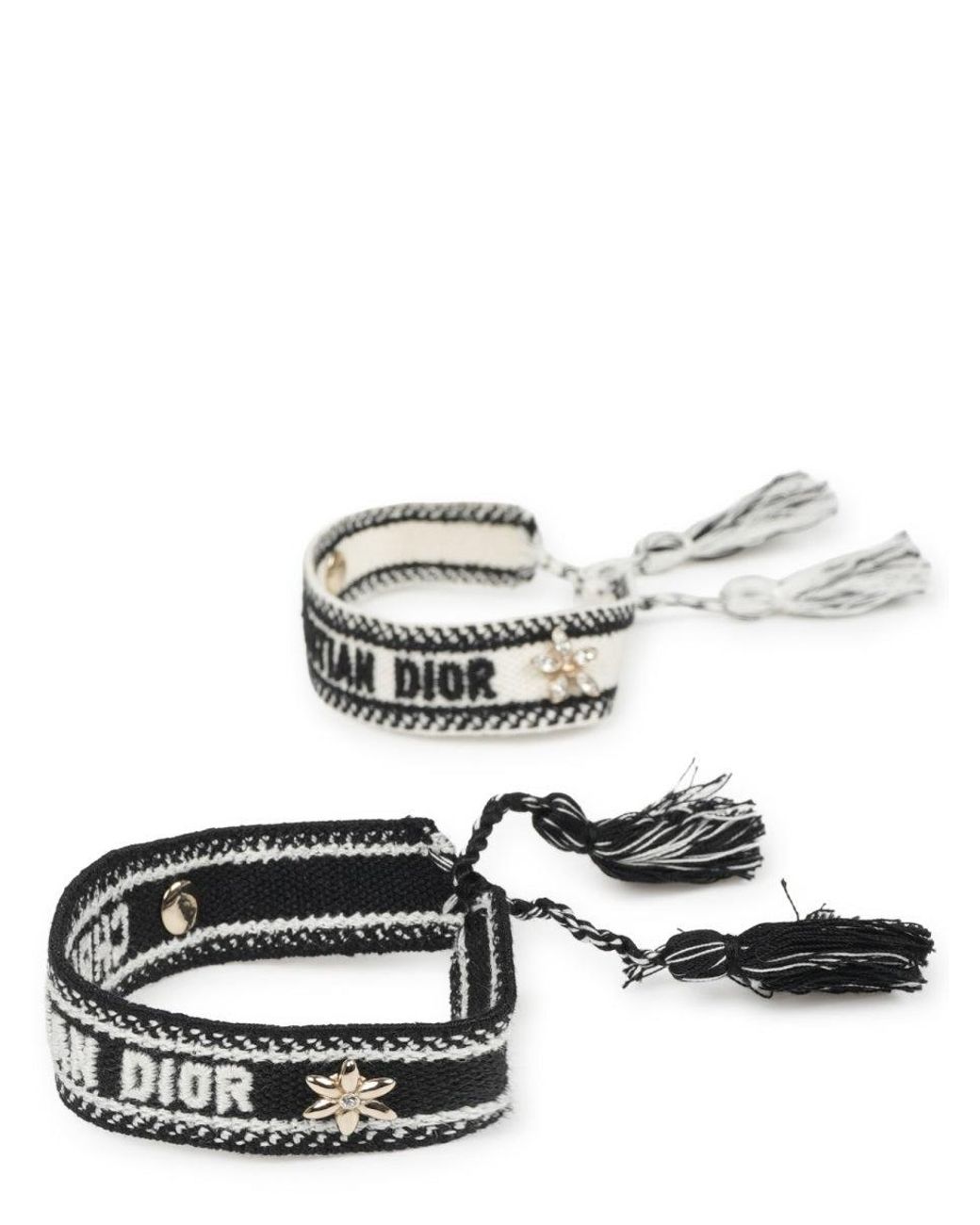 Dior Metallic Set Of Two Logo Bracelets Cotton