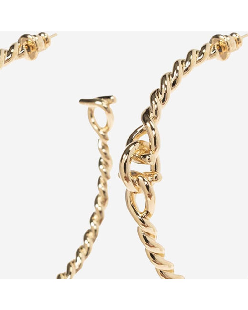 Ferragamo Metallic Brass Hook Earrings